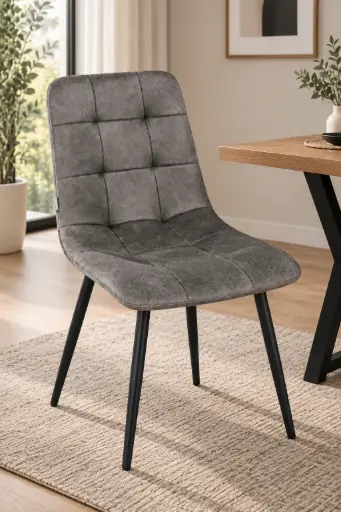 [32205] CHAISE DINING HAMLIN REF DC-928 METAL FABRIC GREY
