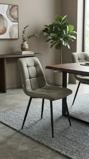 [32206] CHAISE DINING HAMLIN REF DC-928 METAL FABRIC OLIVE