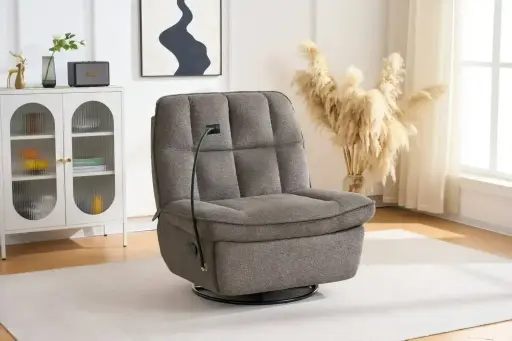 [32232] CHAISE ROCKING LEONIA REF 6095# SWIVEL DARK GREY ARAGON-97