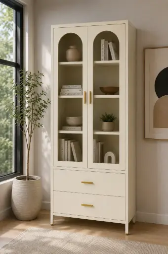 [32269] FILING CABINET HAIDIAN REF HC02 2PTS VITRE 2TIRS METAL