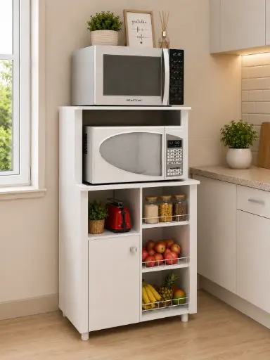 [32317] KITCHEN MICROWAVE ARRONE REF BF3204 1PT / 3 SHELVES METAL WHITE
