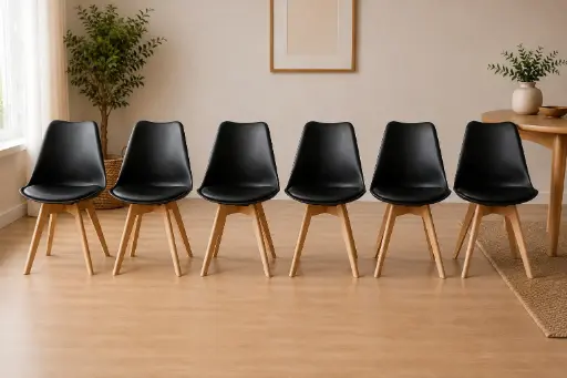 Bundle Offer: 6 Chair Asher 32199 Black
