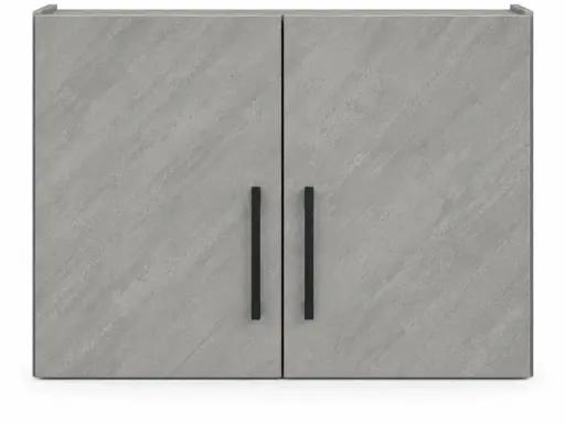 [32559] WALL UNIT FANCY 2 DOOR PLYWOOD GREY