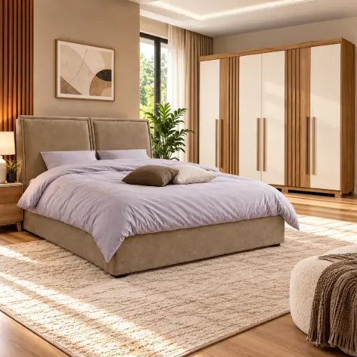 BED NEOLLA 5’0 + ARMOIRE NORTON 6 PTS + MATELAS FIRM POCKET SPRING 5’0 ORTHOPEDIC (32193/32013/32280)