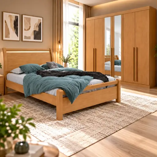 BED REALI 4’6 + ARMOIRE BERTHA 6 PTS + MATELAS FIRM POCKET SPRING 4’6 ORTHOPEDIC (28878/30135/32337)